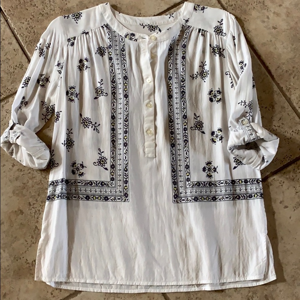 LOFT Half Button Up Top S